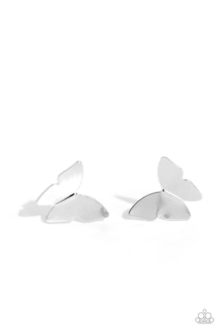 Butterfly Beholder -  Silver Post Earring