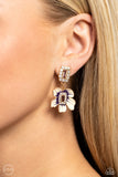 Colorful Clippings - Gold Clip-On Earing