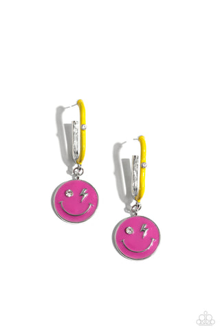 Personable Pizzazz - Pink Hoop Earring