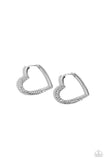 Be Mine, Valentine? - White Hoop Earring