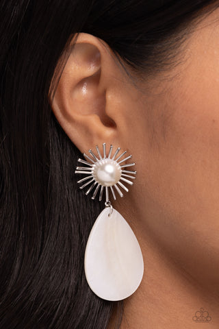 Sunburst Sophistication - White Post Earring