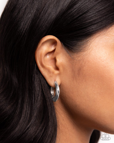 Monochromatic Makeover - Silver Hoop Earring