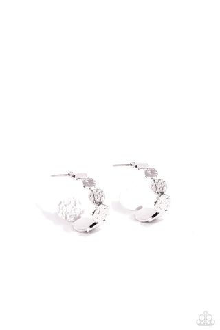 Textured Tease - Silver Hoop Earring