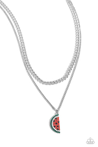 Watermelon Whimsy - Red Necklace