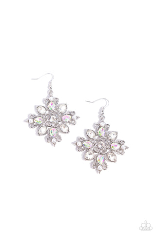 Fancy-Free Florals - White Earring