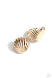 Seashell Surprise - Gold Hoop Earring