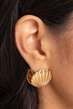 Seashell Surprise - Gold Hoop Earring