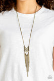 Point Taken Brass Necklace