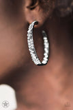 GLITZY By Association Gunmetal w/white Black Earring