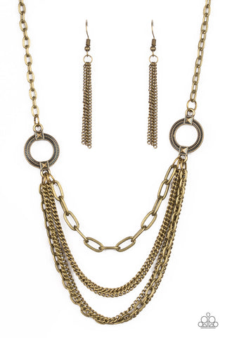 CHAINS Of Command Brass Necklace