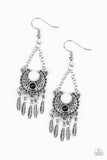 Fabulously Feathered Black Earring