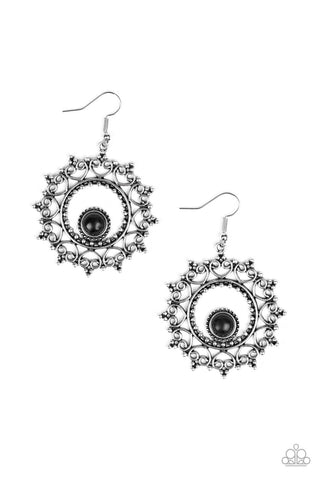 Wreathed In Whimsicality Black Earring