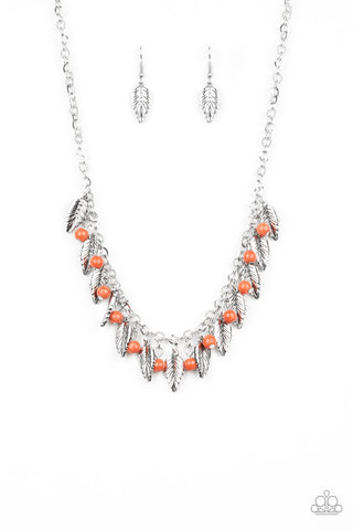 Boldly Airborne - Orange Necklace